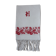 Serviette dammassée rouge et blanc avec initiale "h"