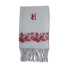 Towel dammassée red and white with initial "h"