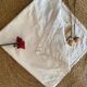 Old cotton and lace pillowcase.