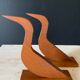 Vintage wood bird sculptures