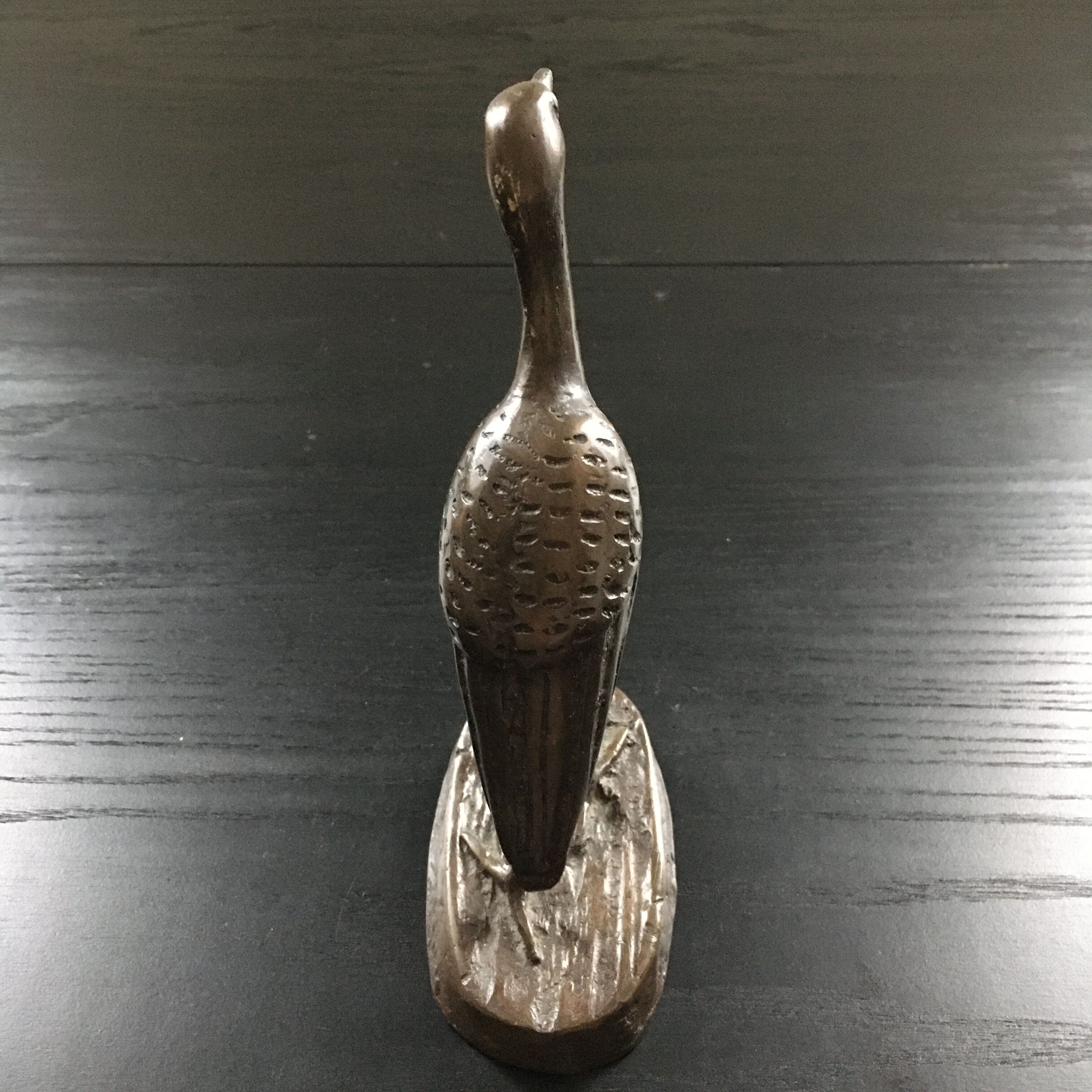 Héron en bronze signé