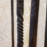 Fireplace stand with 4 wrought iron and bronze accessories