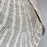 Mid-century French rattan wicker boho floor lamp, 1950s-1960s
