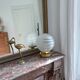 Table lamp, white translucent white globe, 1950s