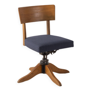 Chaise de bureau pivotante en chêne des années 1930 par SMV, Suède