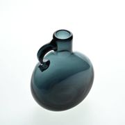 Cruche en verre soufflé bleu par Claude Morin, Dieulefit vers 1970
