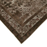 Handmade rustic anatolian 1970s 209 cm x 297 cm brown rug