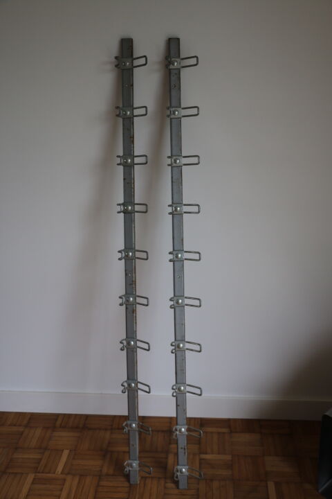 Grey school wall rack 10 hooks 1500mm