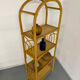 Large woven rattan bookshelf designed in the 1970s.