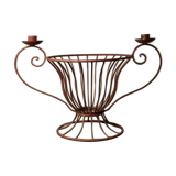 Metal basket with candlesticks