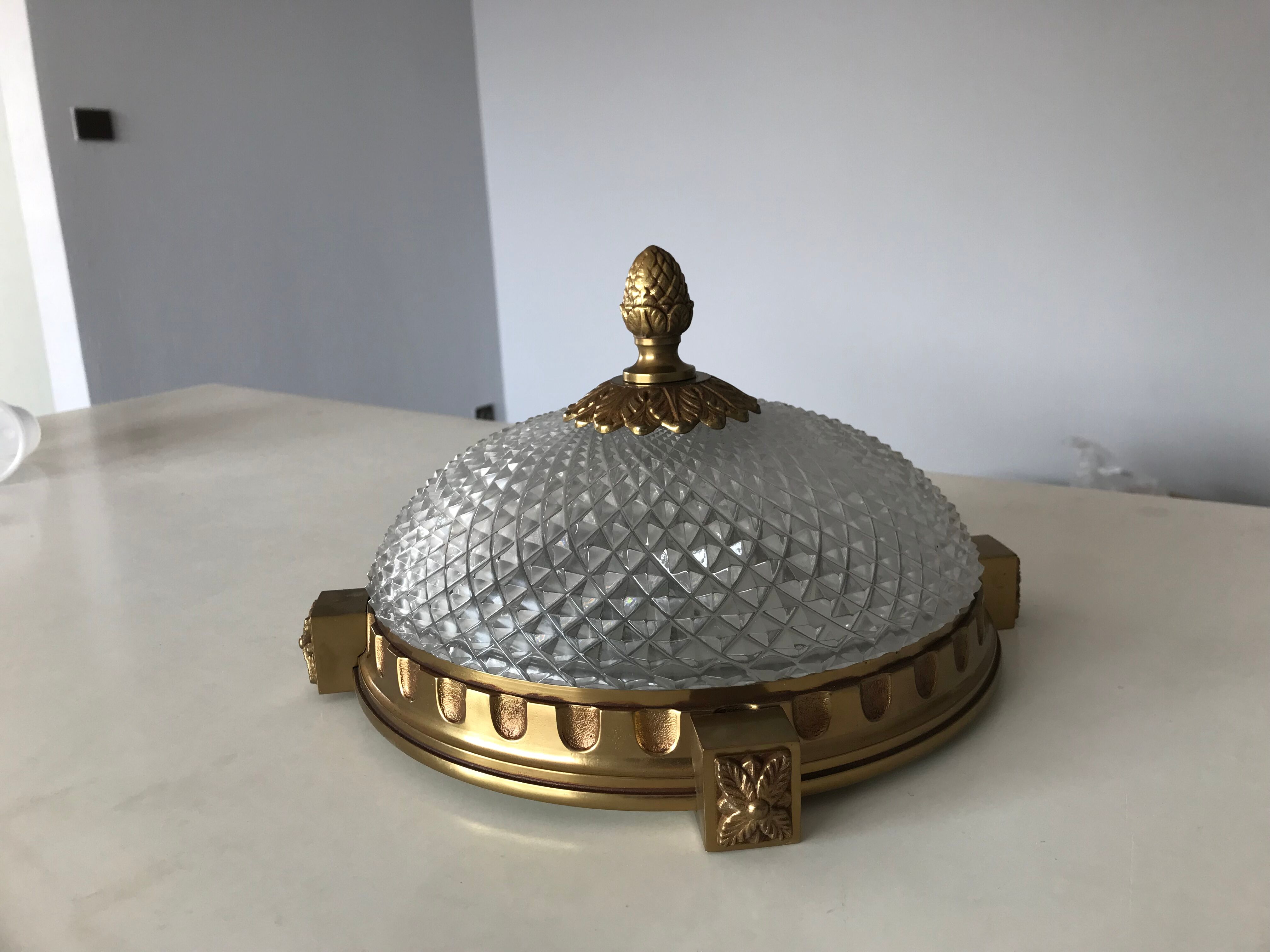 Worked glass ceiling lamp