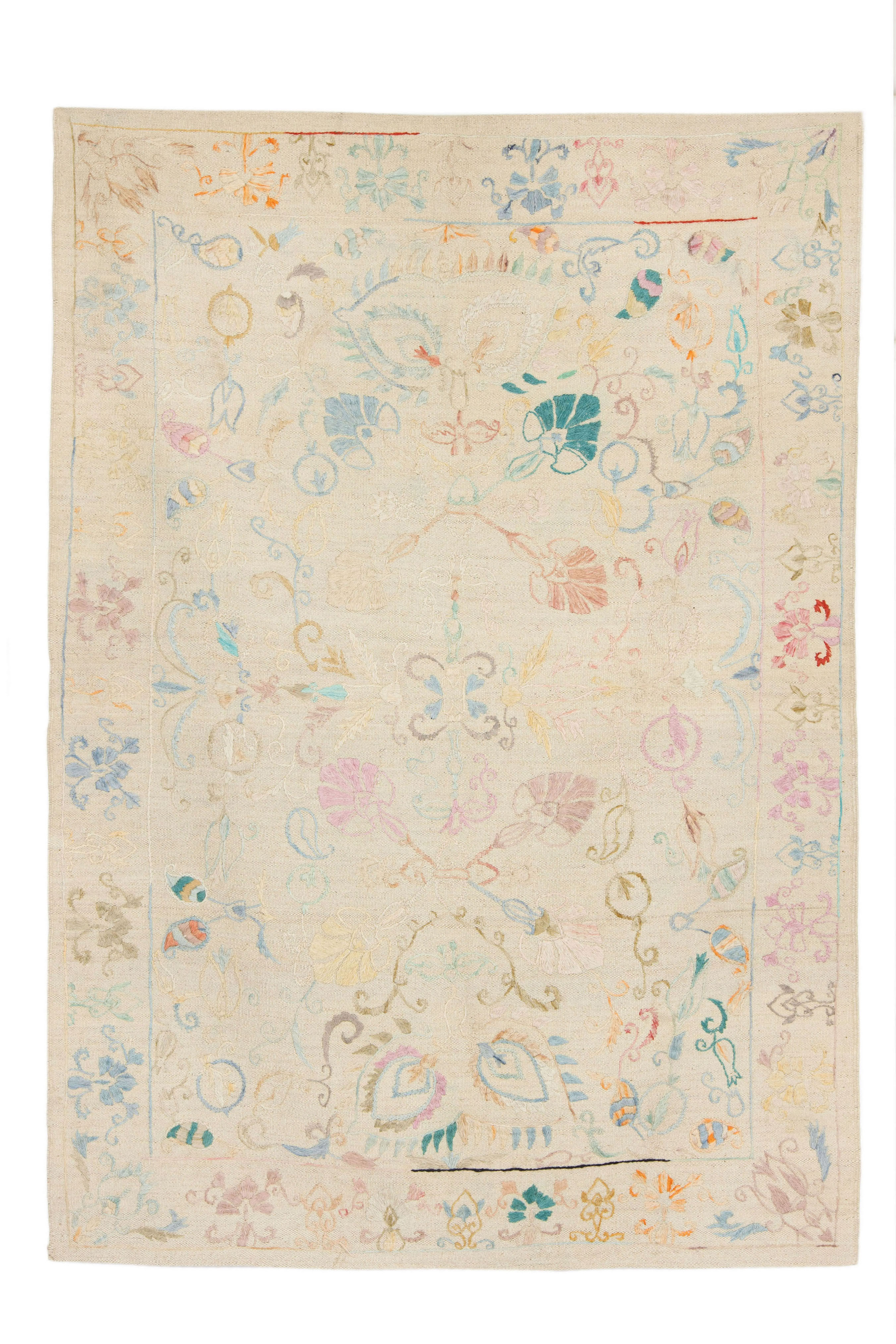 Kilim Afghan embroidered 174 x 126 cm