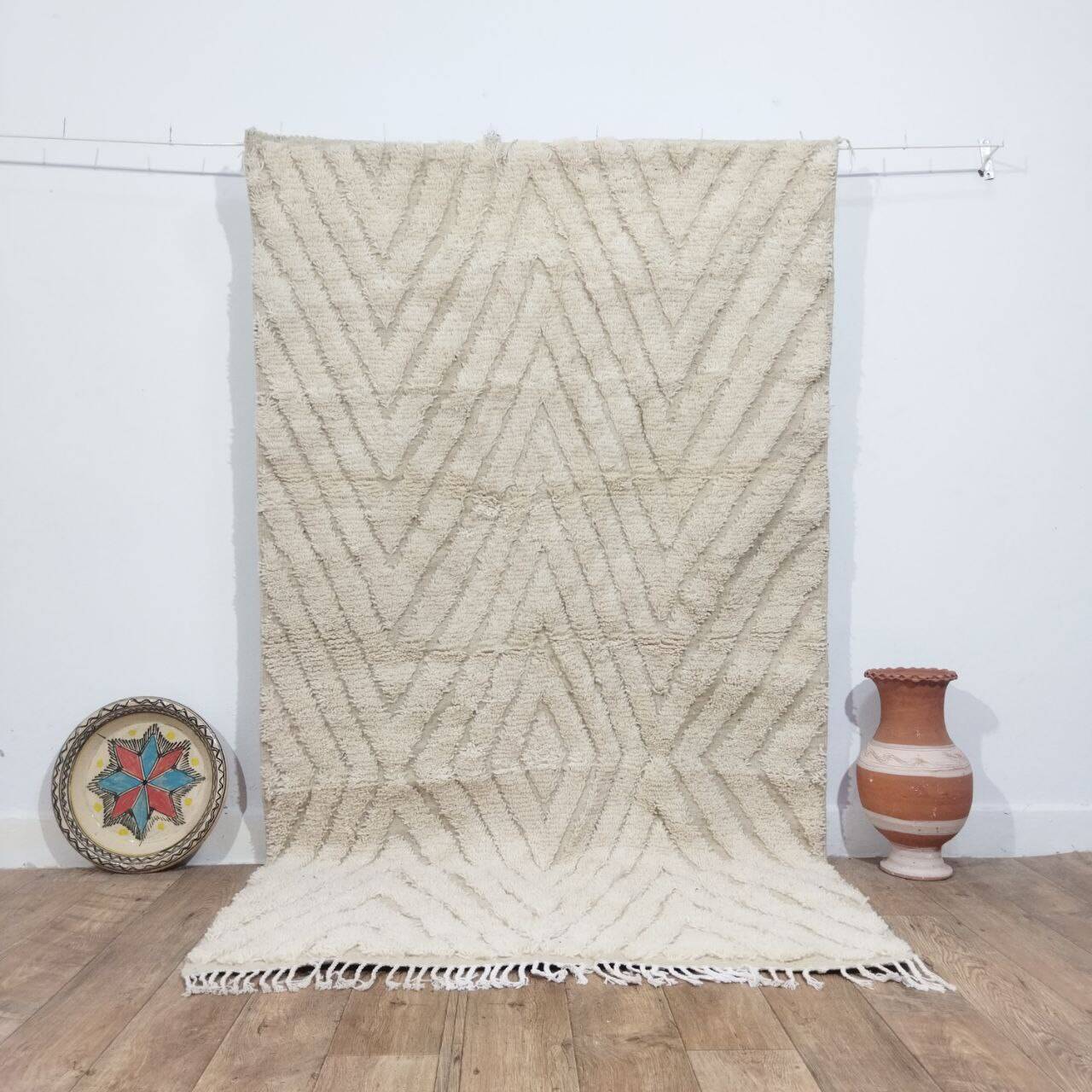 Handmade wool Berber rug 240x135 cm