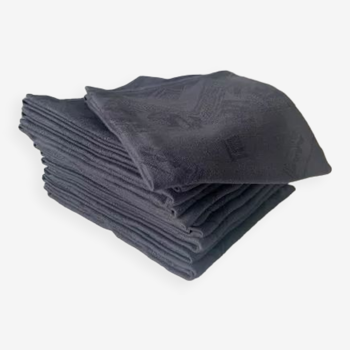 Série de 10 serviettes de table damassées
