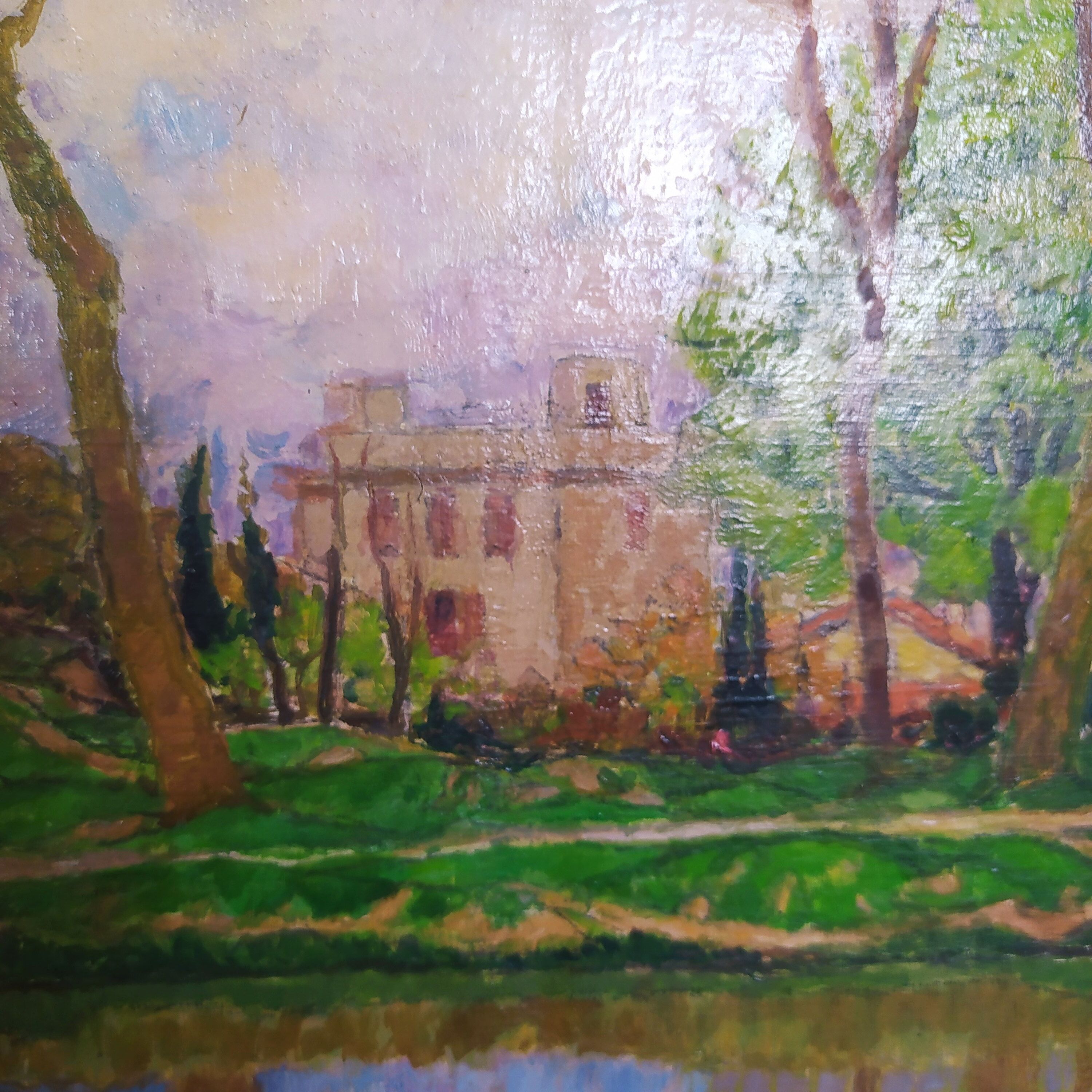 Painting by rene beauclair (1875-1960) painter of montauban the lespinet canal