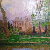 Painting by rene beauclair (1875-1960) painter of montauban the lespinet canal