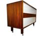 Vintage wooden shop counter on wheels
