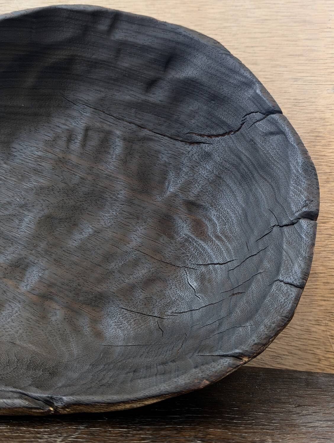 Burnt wood dish