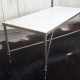 Coffee table marble and gilded metal