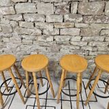 Set of 4 vintage 1970s bar stools