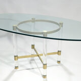 Plexi table Sandro Petti for Metalarte 1970 in brass