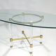 Plexi table Sandro Petti for Metalarte 1970 in brass