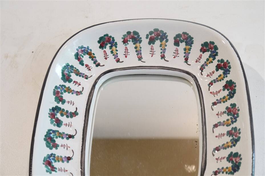 Ceramic mirror by Wiener Keramik 1960
