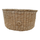 Small oval woven basket in natural blonde wicker — vintage, Czech Republic 1980s