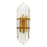Large brass and glass 'Triedri' wall sconces by Novaresi