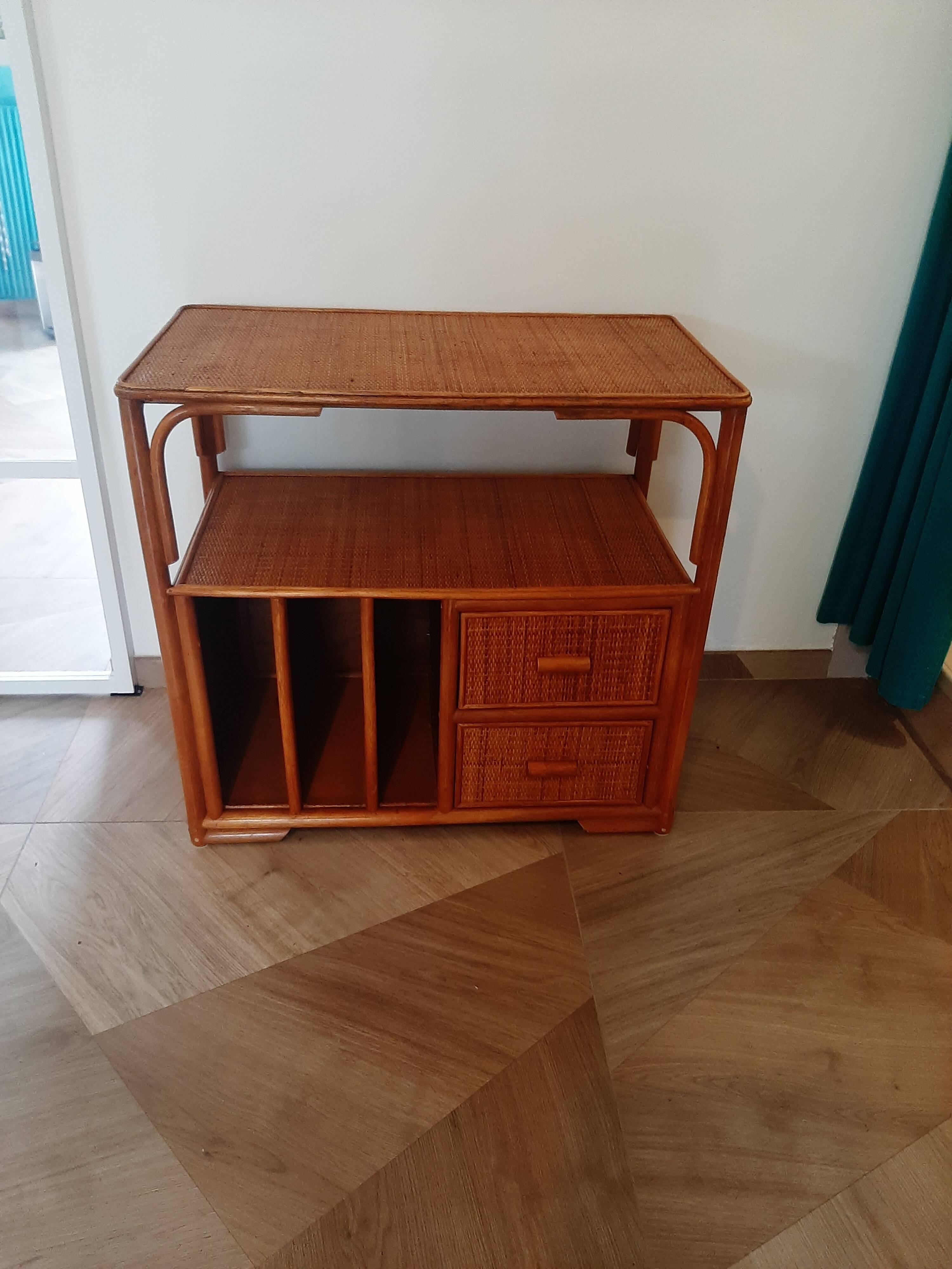 woven rattan chest of drawers - 2 drawers