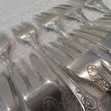 12 silver plated cake forks, goldsmith sfam, empire style