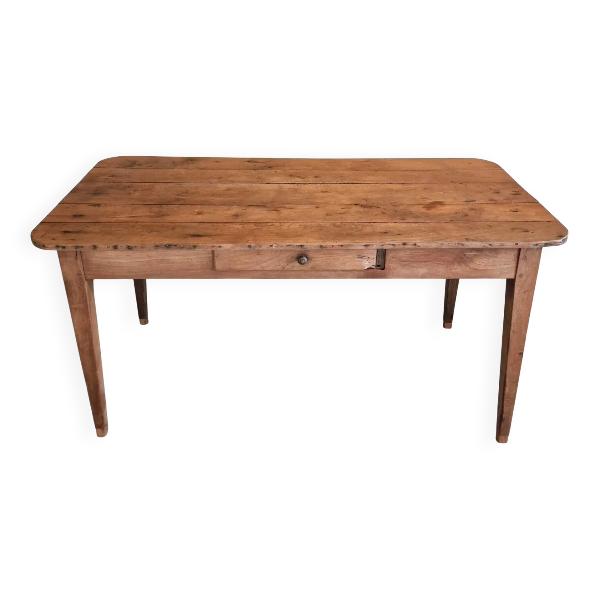 Antique French cherry wood dining table, early 20th century