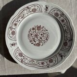 Set of 6 vintage dessert plates made in Poland with a plant motif.