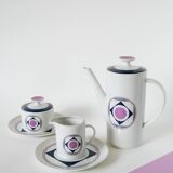 Set consisting of a teapot, sugar bowl and milk jug, Made in Germany, Colorful, Space Age, 1970
