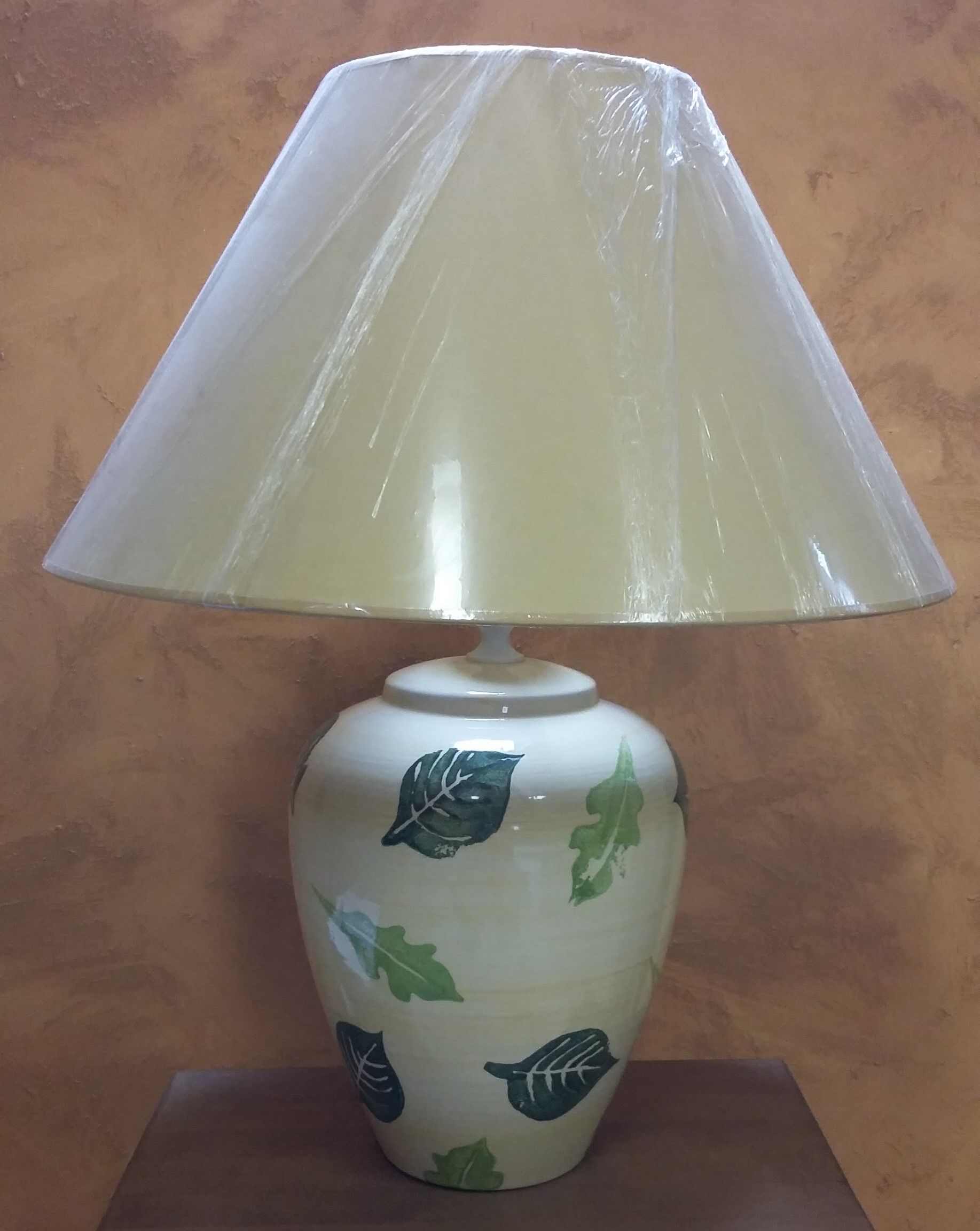 Ceramic lamp + yellow shade