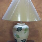 Lampe céramique + abat-jour jaune