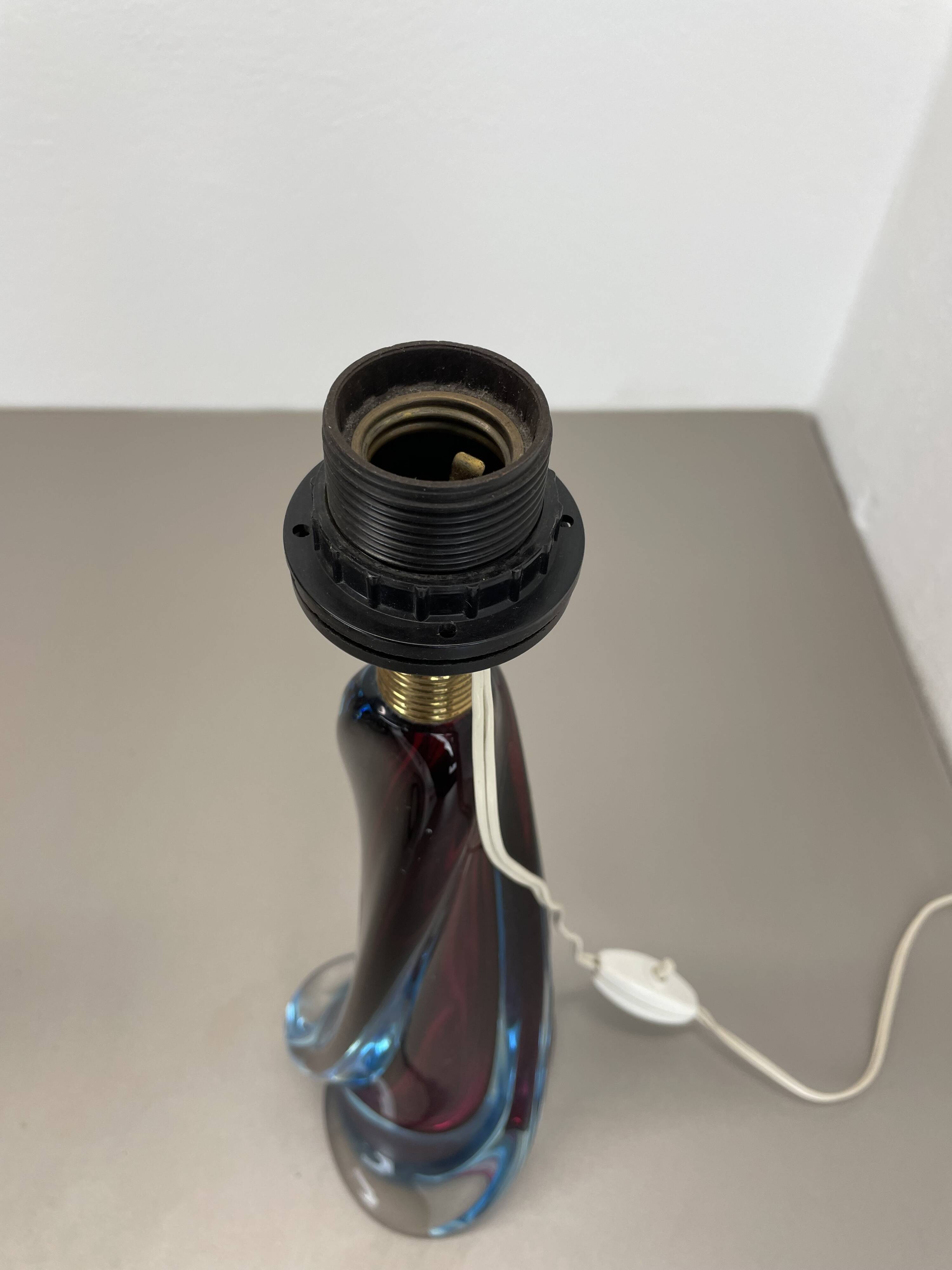 Large 41cm sommerso murano glass flavio poli attr. table light, italy, 1960s