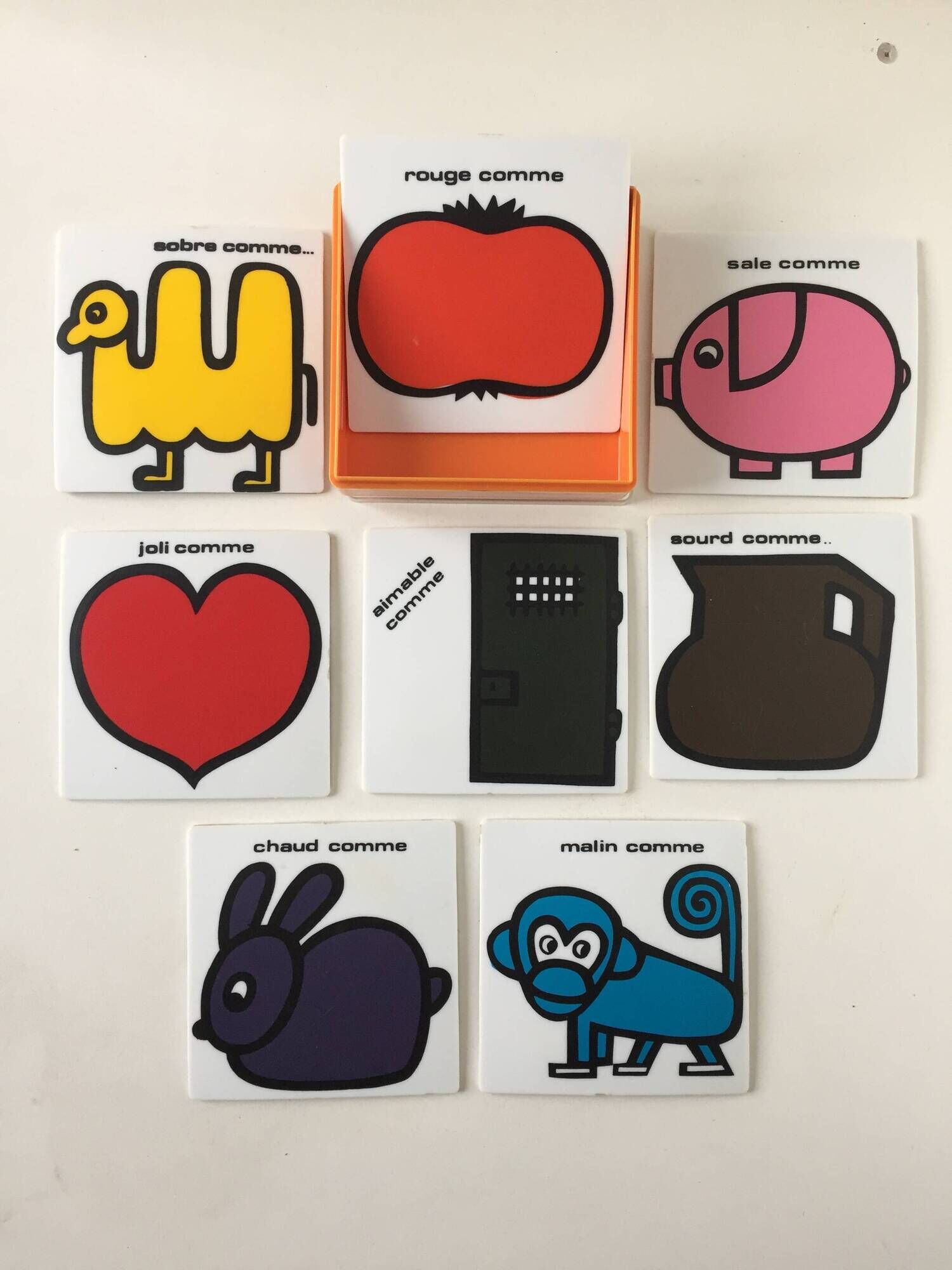 Set of 8 humorous vintage coasters
