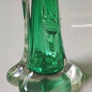 Murano glass art vase blown. Design in the shape of a trunk/floral base. Height 26 cm.