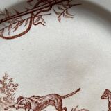 Flat plates iron earth hunting scene vieillard