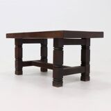 Antique Handcarved Solid Tropical Wooden Dining Table 1920s