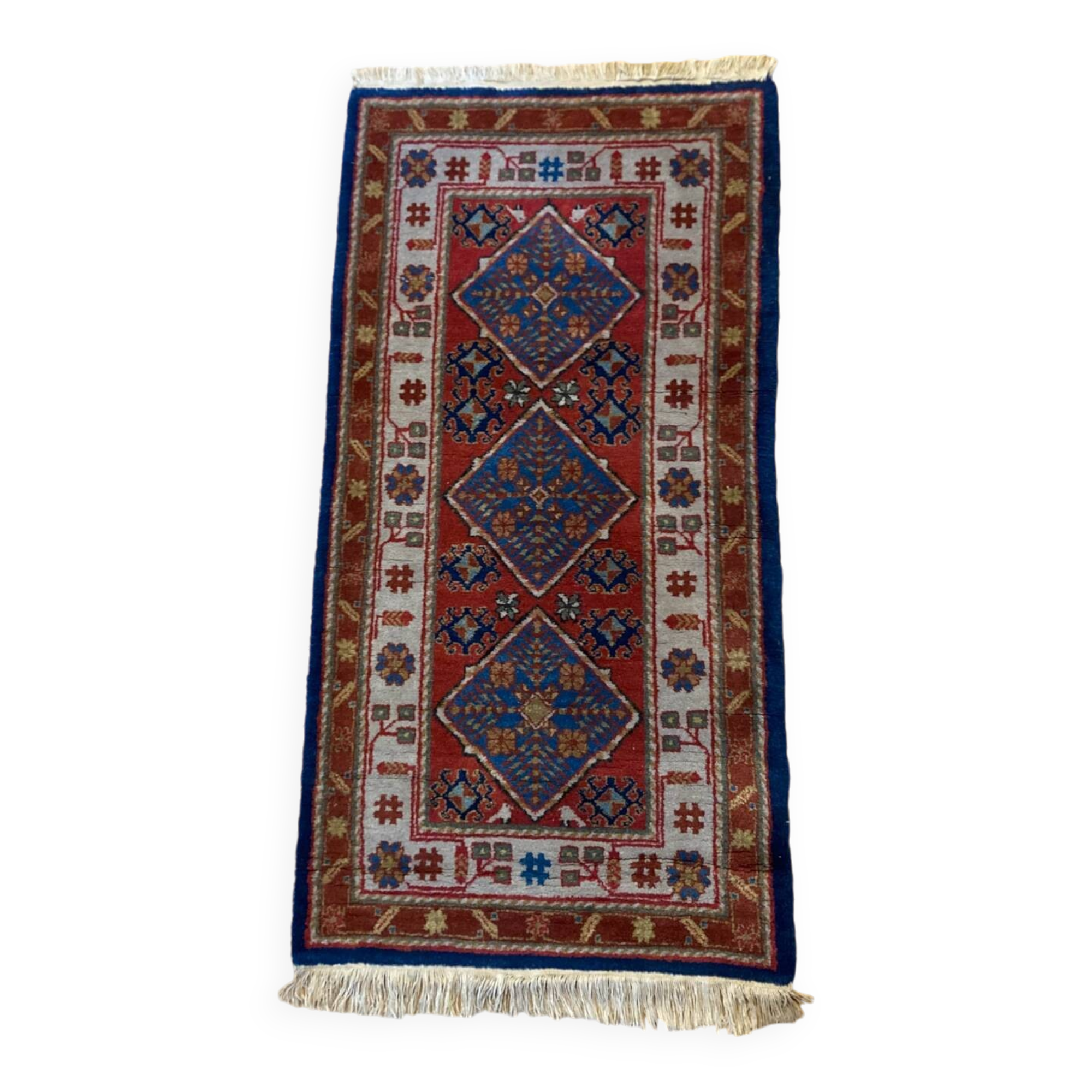 Sinkiang rug in pure new wool entirely handmade from the 1970s