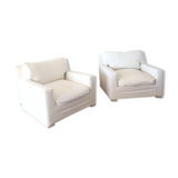 Pair of armchairs and footstool Caravane