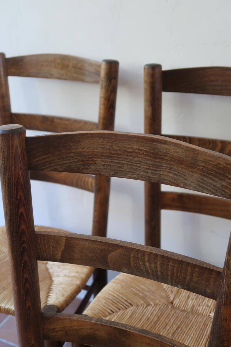 6 straw farm chairs