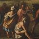 Ancient painting on a religious subject, miracle of Moses, 17th-18th century.