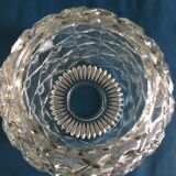 Round art deco globe in worked white glass