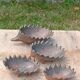 Vintage patinated metal hedgehog ashtrays – Greece