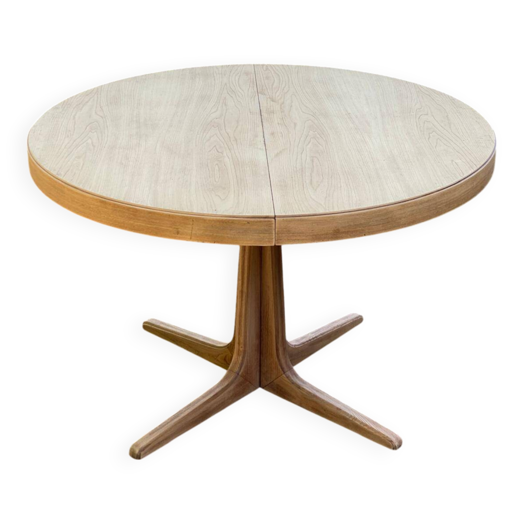 table-manger-scandinave-baumann-ronde-extensible-pied-central-190cm