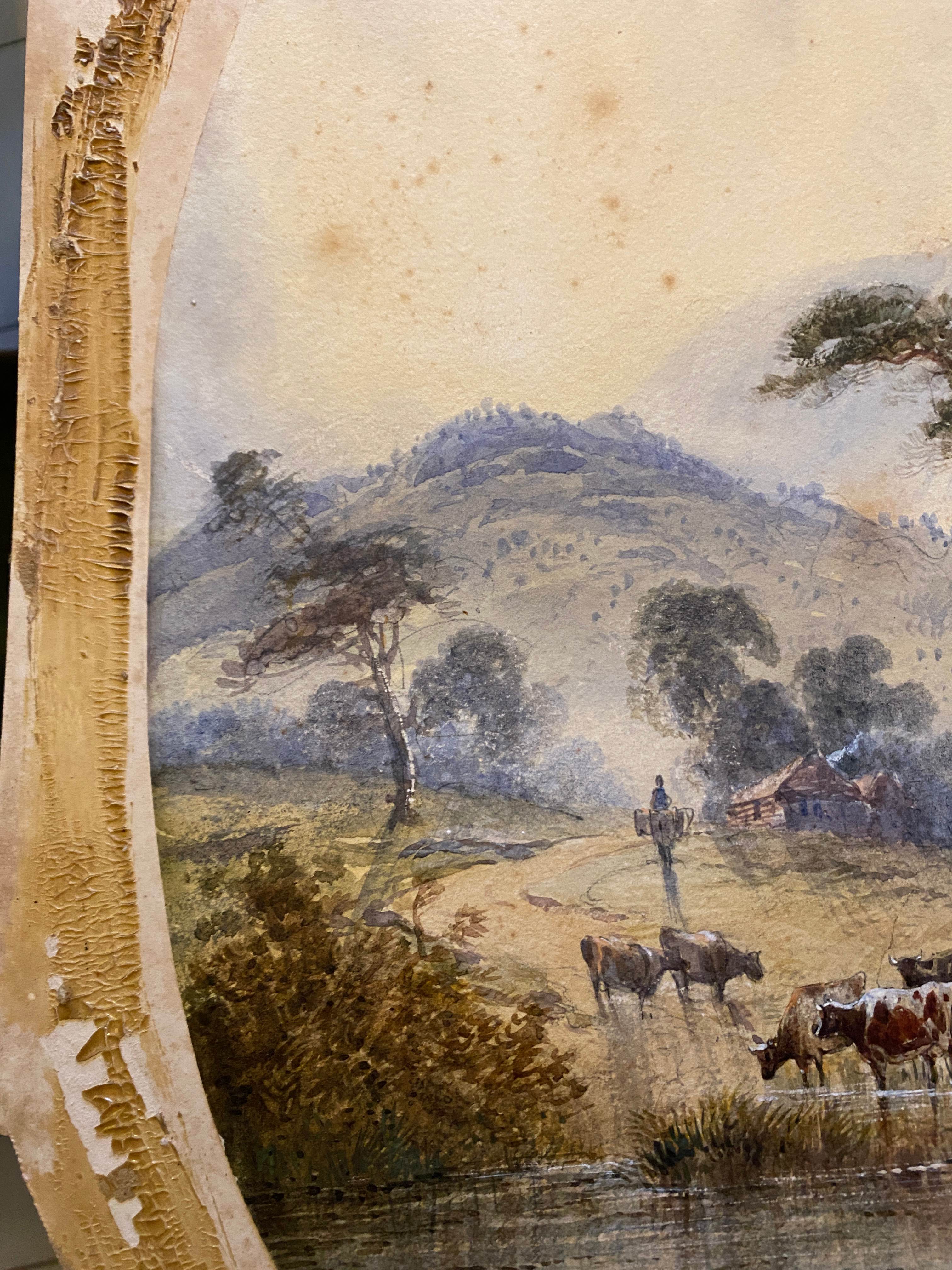 Watercolor paintings "Lucustrene Landscape" Edwin Earp (1851-1945)