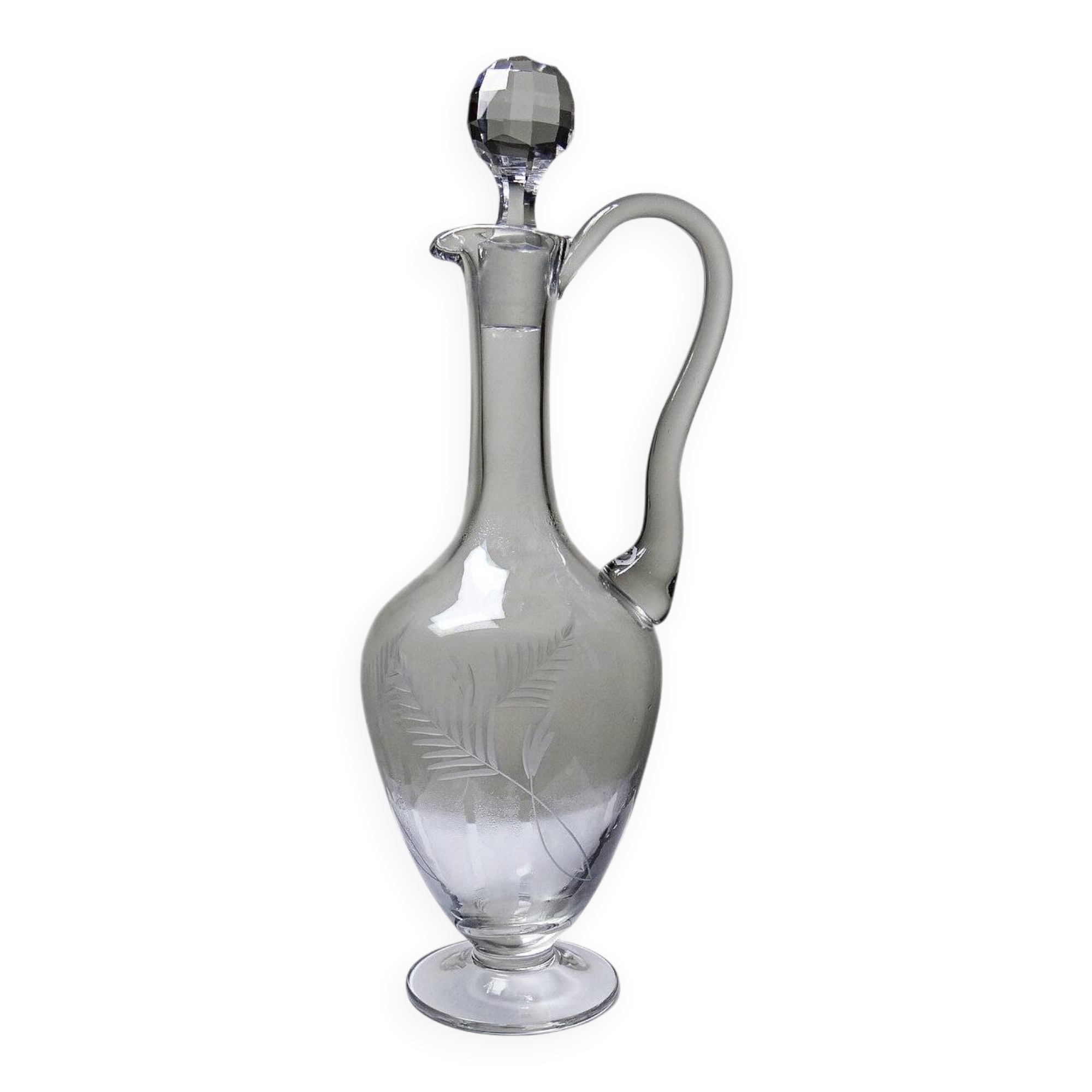 Large antique Belle Époque carafe/ewer from the 1900s-1930s, cut glass
